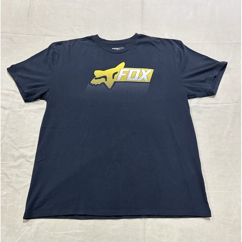 Fox Racing Men's Short Sleeve T-Shirt Size XL Black With Gold & White Print B15